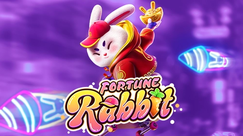 Fortune Rabbit weißer Hase Skateboard Neon